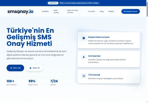 SmsOnay.io | Türkiye'nin En Gelişmiş SMS Onay Hizmeti