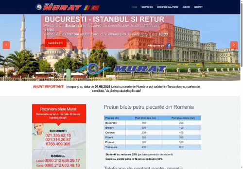 MURAT - Bucuresti - Istanbul si retur, cu autocarul