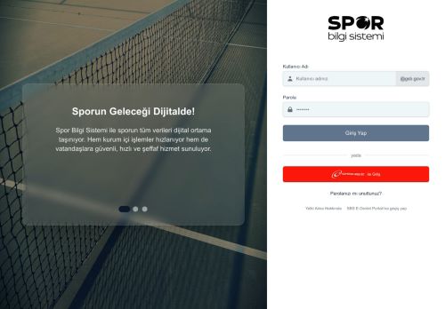 Oturum Açma - Spor Bilgi Sistemi