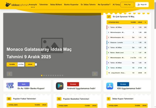 Günün İddaa Tahminleri ve Bugünkü Maç Tahminleri | İddaaTahmin