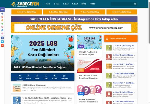 Fen Bilimleri Dersi Platformu - Sadece Fen