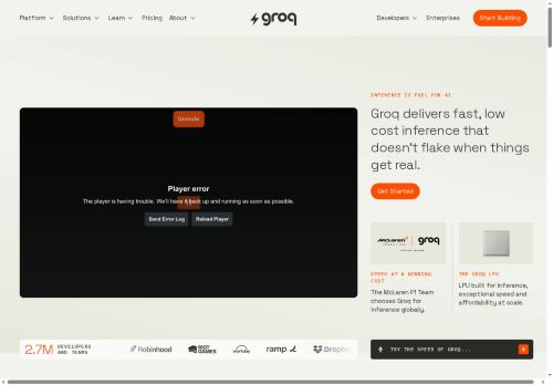 Groq is fast, low cost inference.