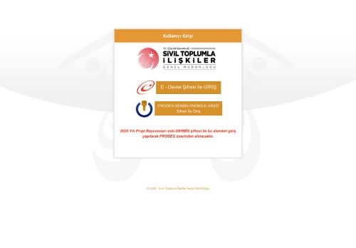 SSO Giriş Ekranı - Sivil Toplumla İlişkiler Genel Müdürlüğü