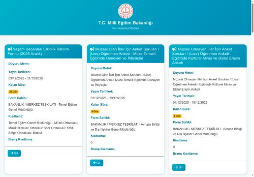 MEB VERİ TOPLAMA MODÜLÜ