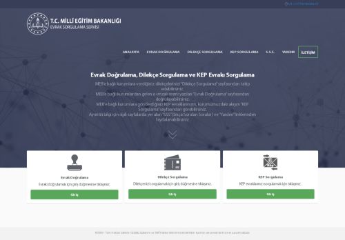T.C. MİLLİ EĞİTİM BAKANLIĞI Evrak Sorgulama Servisi