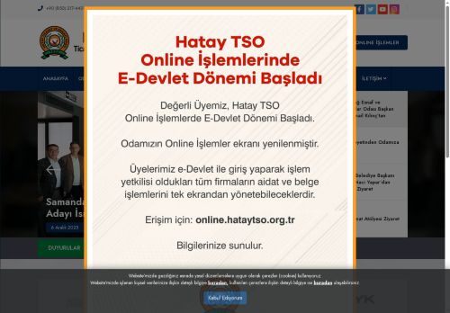 Web Sitesi Aydınlatma Metni - Hatay Ticaret ve Sanayi Odası