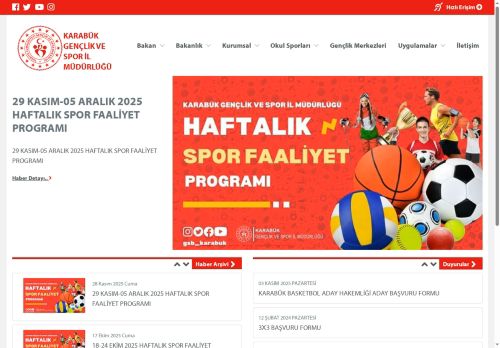 KARABÜK GENÇLİK VE SPOR İL MÜDÜRLÜĞÜ