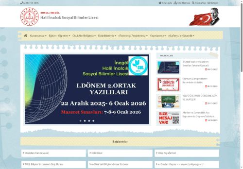 BURSA / İNEGÖL  - Halil İnalcık Sosyal Bilimler Lisesi