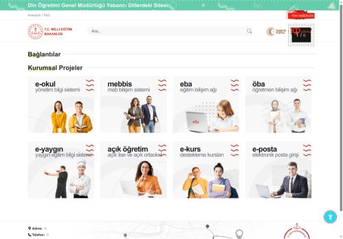 MEB Din Öğretimi Genel Müdürlüğü Yabancı Dillerdeki Sitesi
