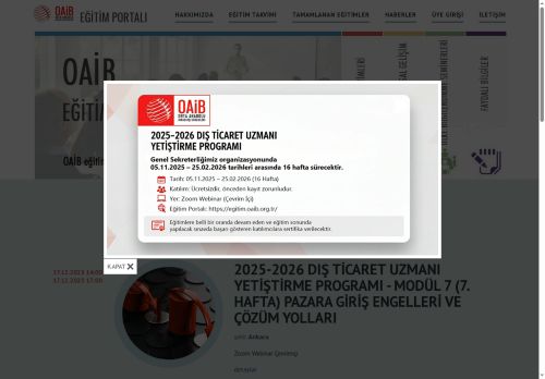 OAİB EĞİTİM PORTALI