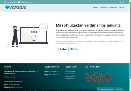 Uzak Yardım / Destek | Mirsoft Bilişim Yazılım Teknolojileri