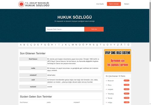 TÜRKİYE CUMHURİYETİ ADALET BAKANLIĞI HUKUK SÖZLÜĞÜ