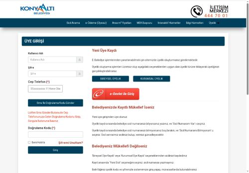 Konyaaltý Belediye Baþkanlýðý e-Belediye Hizmetleri