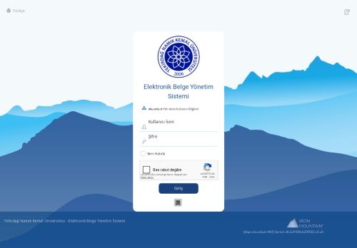 Namık Kemal Üniversitesi - Giriş Sayfası