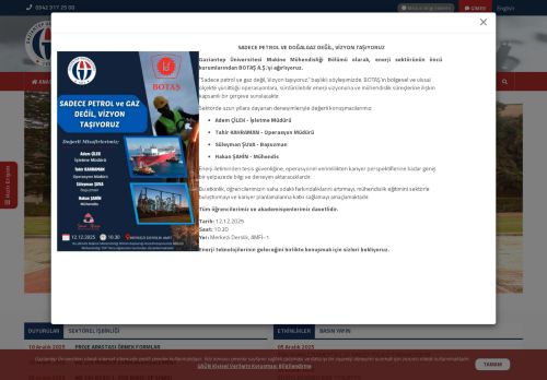 MAKİNE MÜHENDİSLİĞİ BÖLÜMÜ