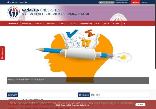 MATEMATİK ve FEN BİLİMLERİ EĞİTİMİ ANABİLİM DALI