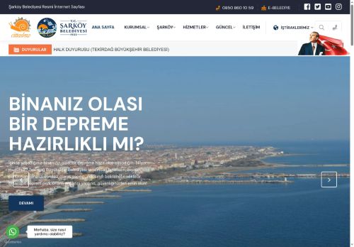 Şarköy Belediyesi - Tekirdağ Şarköy Belediyesi Resmi Web Sitesi