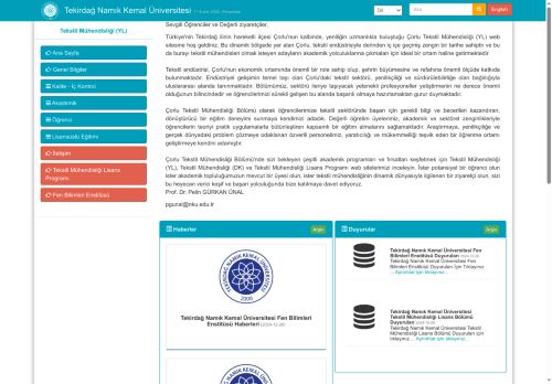 Tekstil Mühendisliği (YL)