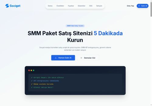 SMM Paket Satış Yazılım Script - Sociget