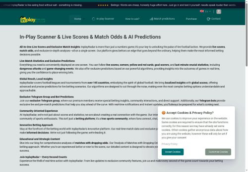 Inplay Radar - In-Play Scanner &amp; AI Predictions