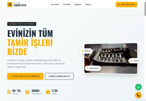 Tamirci Hakan Usta - İstanbul Korniş, Avize, Elektrik ve Tesisat Ustası | 0534 553 31 59