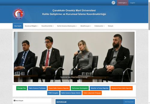 ÇOMÜ - Kalite Koordinatörlüğü -  Kalite Güvence Komisyonu