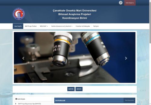 ÇOMÜ - Bilimsel Araştırma Projeleri Koordinasyon Birimi