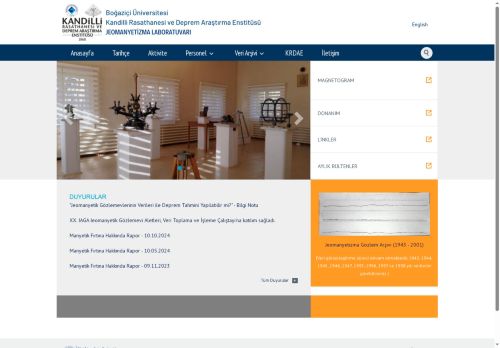 Boğaziçi Üniversitesi Kandilli Rasathanesi Ve Deprem Araştırma Enstitüsü Jeofizik Ana Bilim Dalı