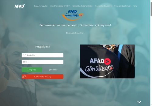 AFAD Gönüllülük Sistemi