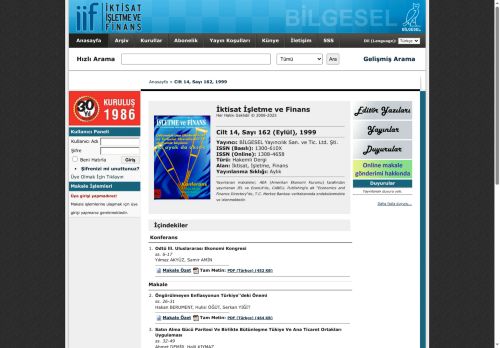 İktisat İşletme ve Finans