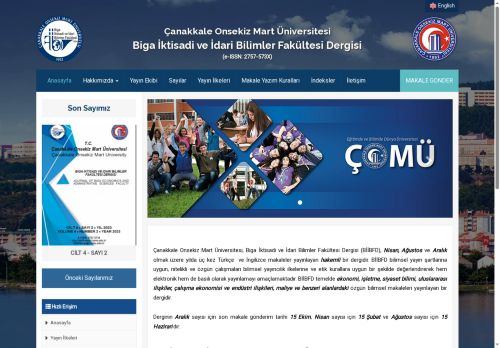 Biga İktisadi ve İdari Bilimler Fakültesi Dergisi|(E-ISSN: 2757-573X)