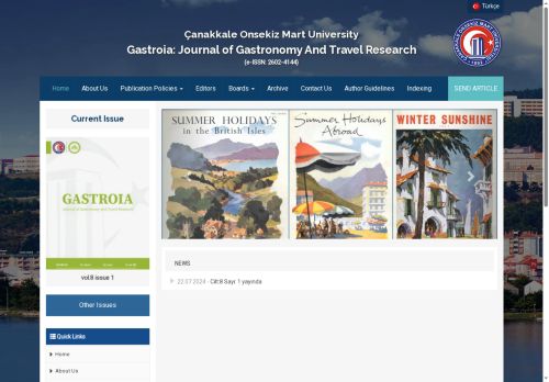 Gastroia: Journal of Gastronomy And Travel Research