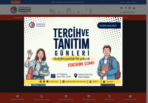 Tercihim ÇOMÜ - Çanakkale Onsekiz Mart Üniversitesi