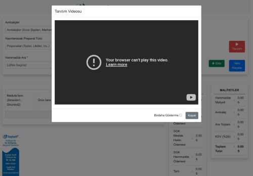 Majistral Maliyet Hesaplama Sistemi