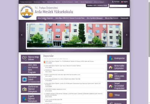 Program Öz Değerlendirme Raporları 2023 | Arda Meslek Yüksekokulu | T.C. Trakya Üniversitesi