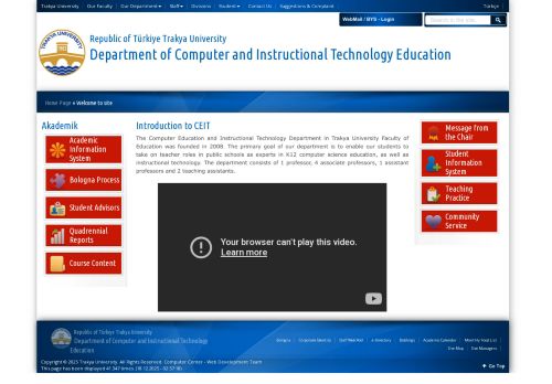 Department of Computer and Instructional Technology Education | Republic of Türkiye Trakya University