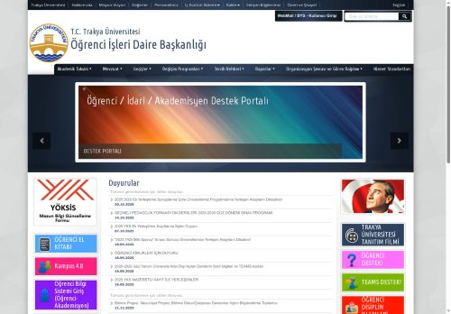 Öğrenci İşleri Daire Başkanlığı | T.C. Trakya Üniversitesi