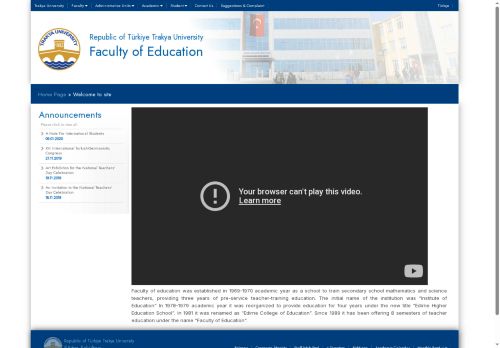 Faculty of Education | Republic of Türkiye Trakya University