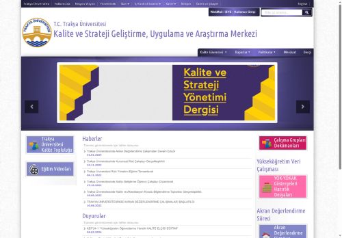 Kalite ve Strateji Geliştirme, Uygulama ve Araştırma Merkezi | T.C. Trakya Üniversitesi