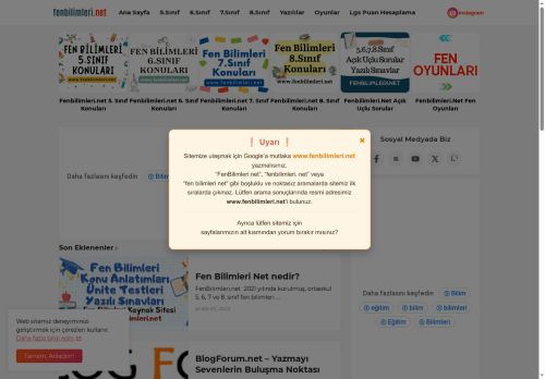 Fenbilimleri.net - Fen Bilimleri Kaynak Sitesi