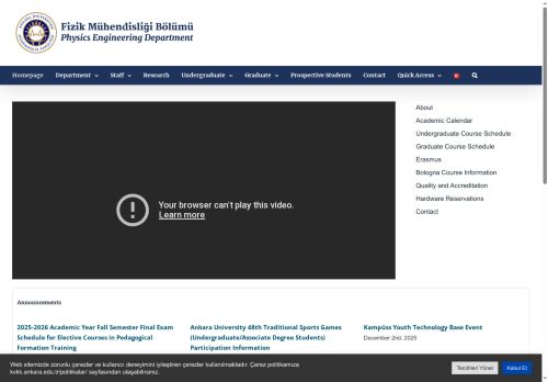 Fizik Mühendisliği – Fizik Mühendisliği Bölümü