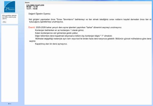 İstanbul 29 Mayıs Üniversitesi - Akademik Personel Bilgi Sistemi | 29 Mayıs Üniversitesi Akademisyenleri