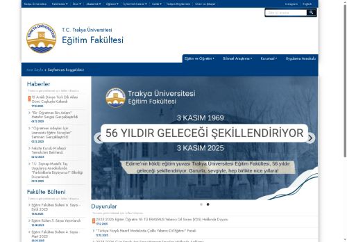 Eğitim Fakültesi | T.C. Trakya Üniversitesi