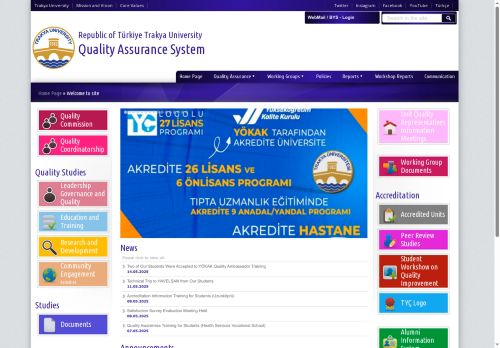 Quality Assurance System | Republic of Türkiye Trakya University