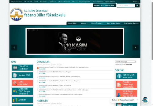 Yabancı Diller Yüksekokulu | T.C. Trakya Üniversitesi