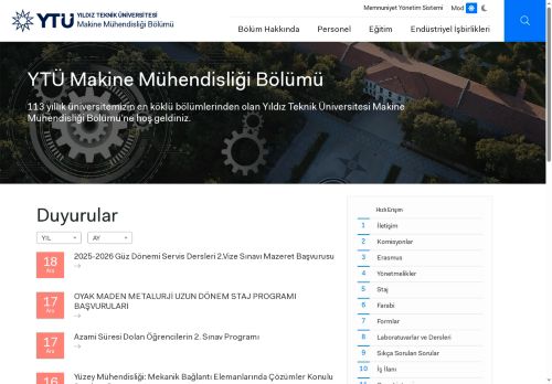 Anasayfa | YTU Department of Mechanical Engineering