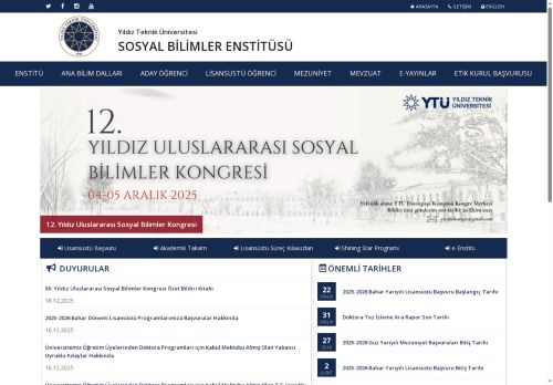 YTÜ  SOSYAL BİLİMLER ENSTİTÜSÜ