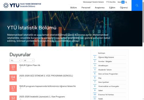 Anasayfa | YTÜ İstatistik Bölümü