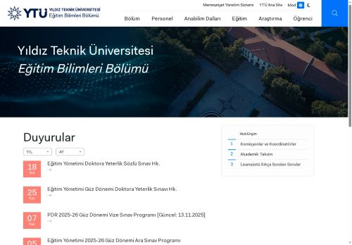Anasayfa | YTÜ Eğitim Bilimleri Bölümü
