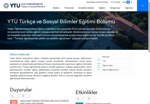 Anasayfa | YTÜ Türkçe ve Sosyal Bilimler Eğitimi Bölümü